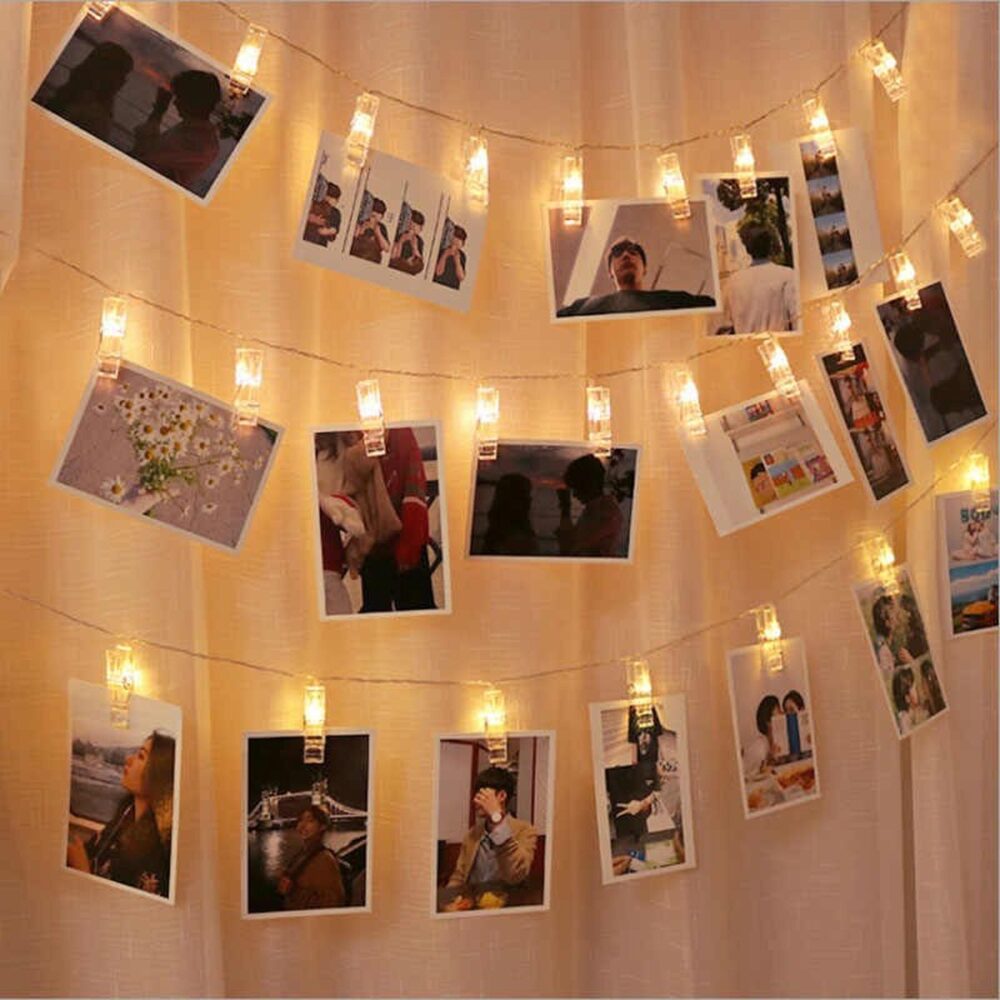 Foto Licht Slinger - 20 LEDS/Clips - 2 Meter - Warm Wit