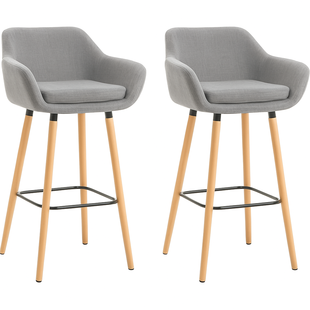 Oslo Barkruk - Stof - lichtgrijs (set van 2)